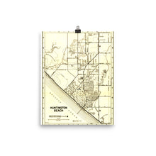 Load image into Gallery viewer, Vintage Era Huntington Beach Map Poster