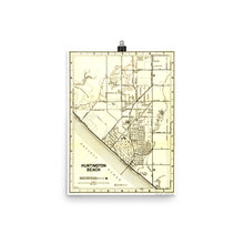 Load image into Gallery viewer, Vintage Era Huntington Beach Map Poster
