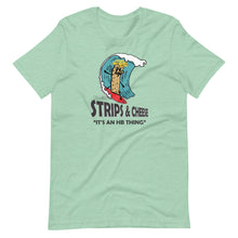 Load image into Gallery viewer, Surfing Strips and Cheese Short-Sleeve Unisex T-Shirt