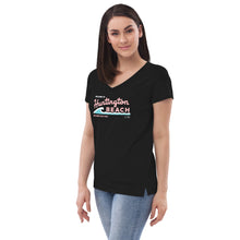 Load image into Gallery viewer, Welcome to Huntington Beach Mother's Day 2023 Women’s Recycled V-neck T-shirt