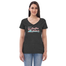 Load image into Gallery viewer, Welcome to Huntington Beach Mother's Day 2023 Women’s Recycled V-neck T-shirt
