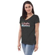 Load image into Gallery viewer, Welcome to Huntington Beach Mother's Day 2023 Women’s Recycled V-neck T-shirt