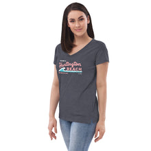 Load image into Gallery viewer, Welcome to Huntington Beach Mother's Day 2023 Women’s Recycled V-neck T-shirt