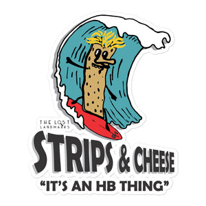 Surfing Strips and Cheese HB Sticker