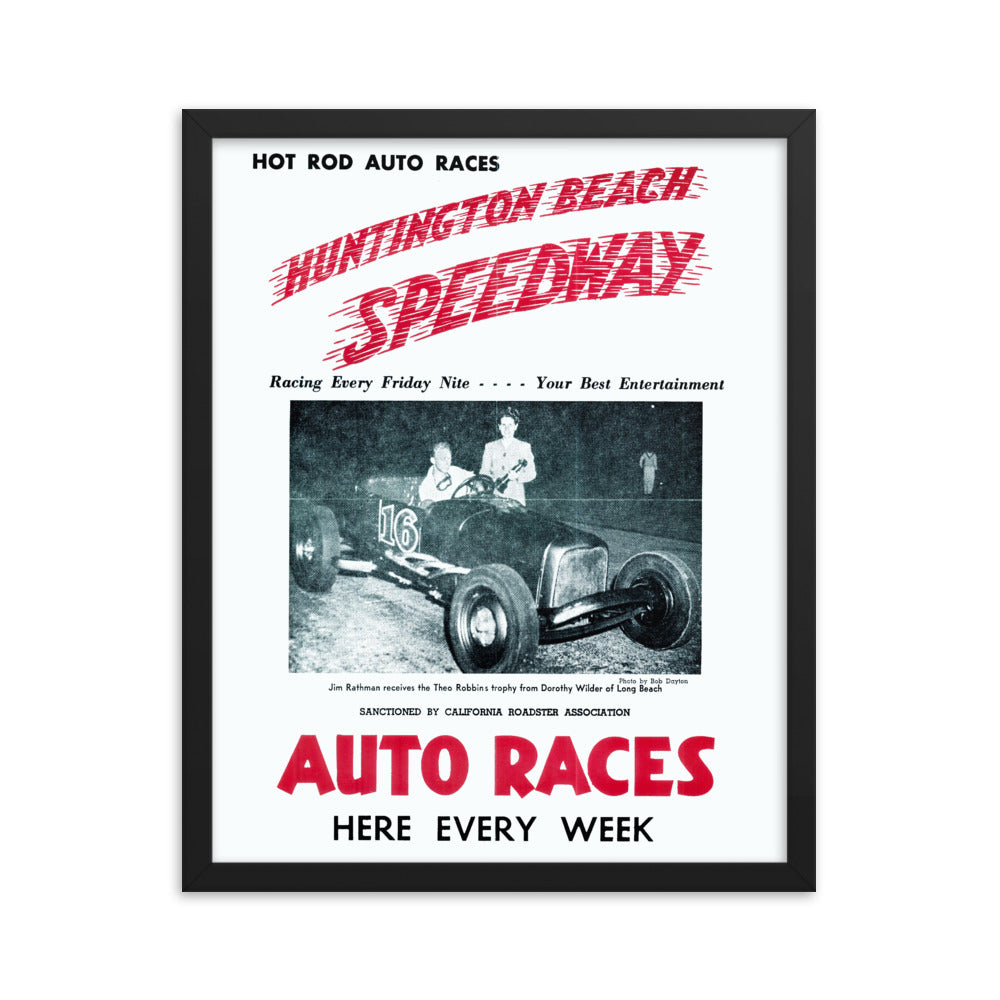 Huntington Beach Speedway Framed Poster
