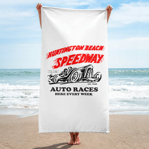 Huntington Beach Speedway Beach Towel