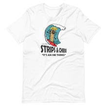 Load image into Gallery viewer, Surfing Strips and Cheese Short-Sleeve Unisex T-Shirt

