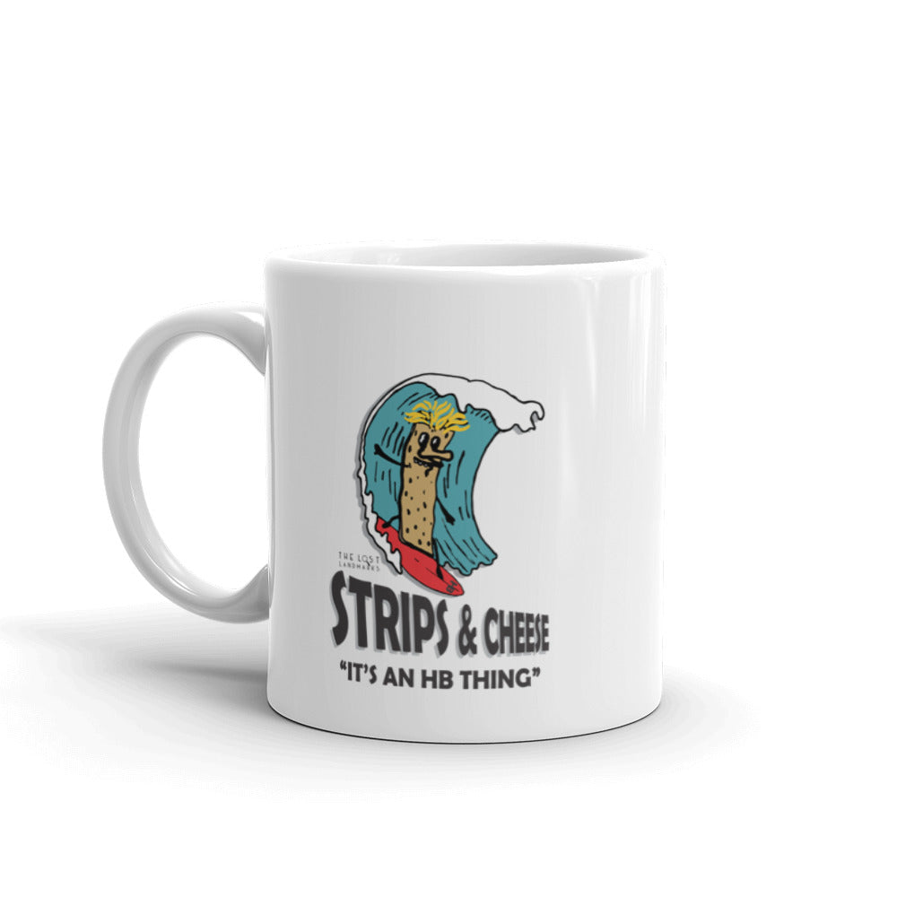 HB Surfing Strips and Cheese Coffe Mug